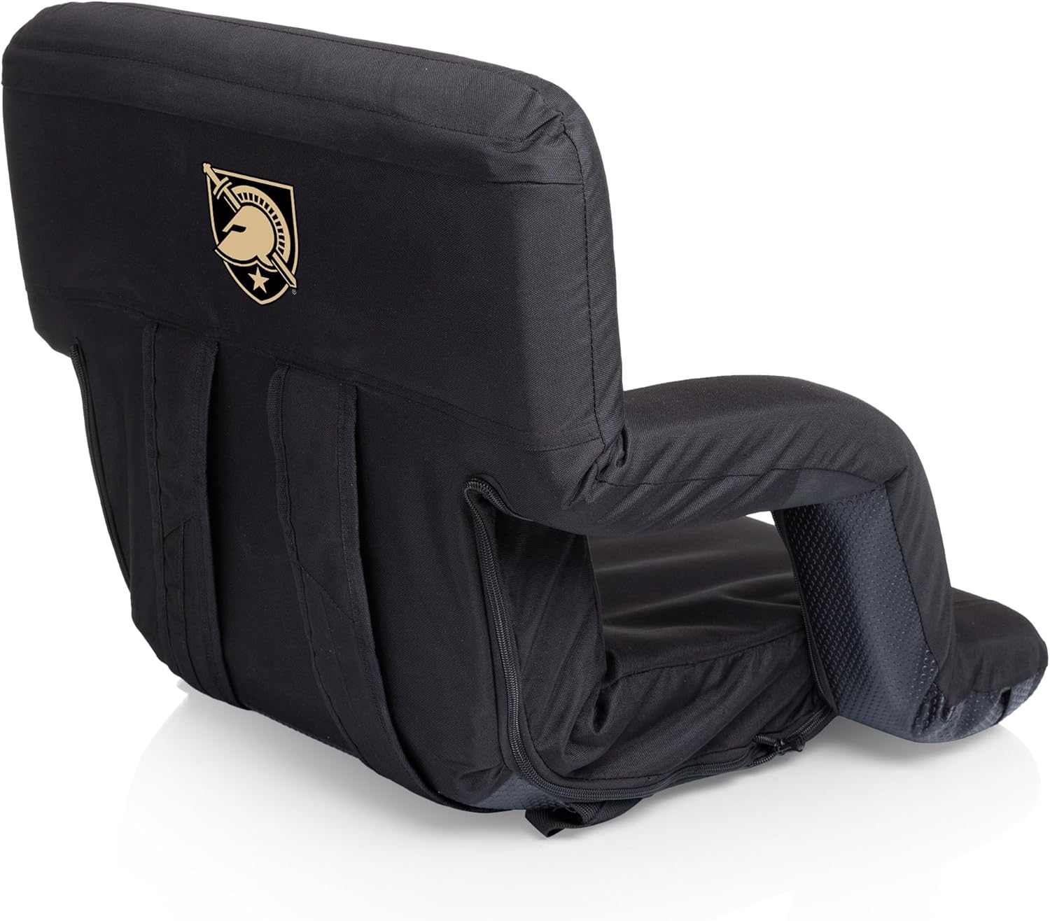 PICNIC TIME NCAA West Point Black Knights Ventura Reclining Stadium Seat with Back Support - Bleacher Seat - Beach Floor Chair
