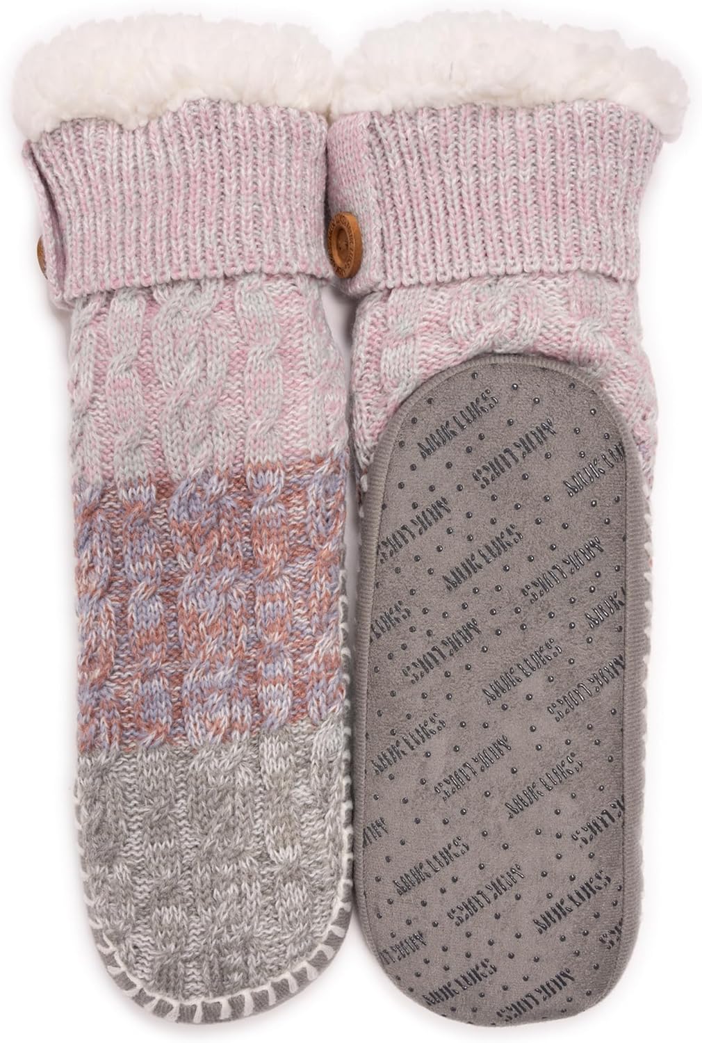 MUK LUKS womens Short Cable Slipper Sock (1 Pair Pack)