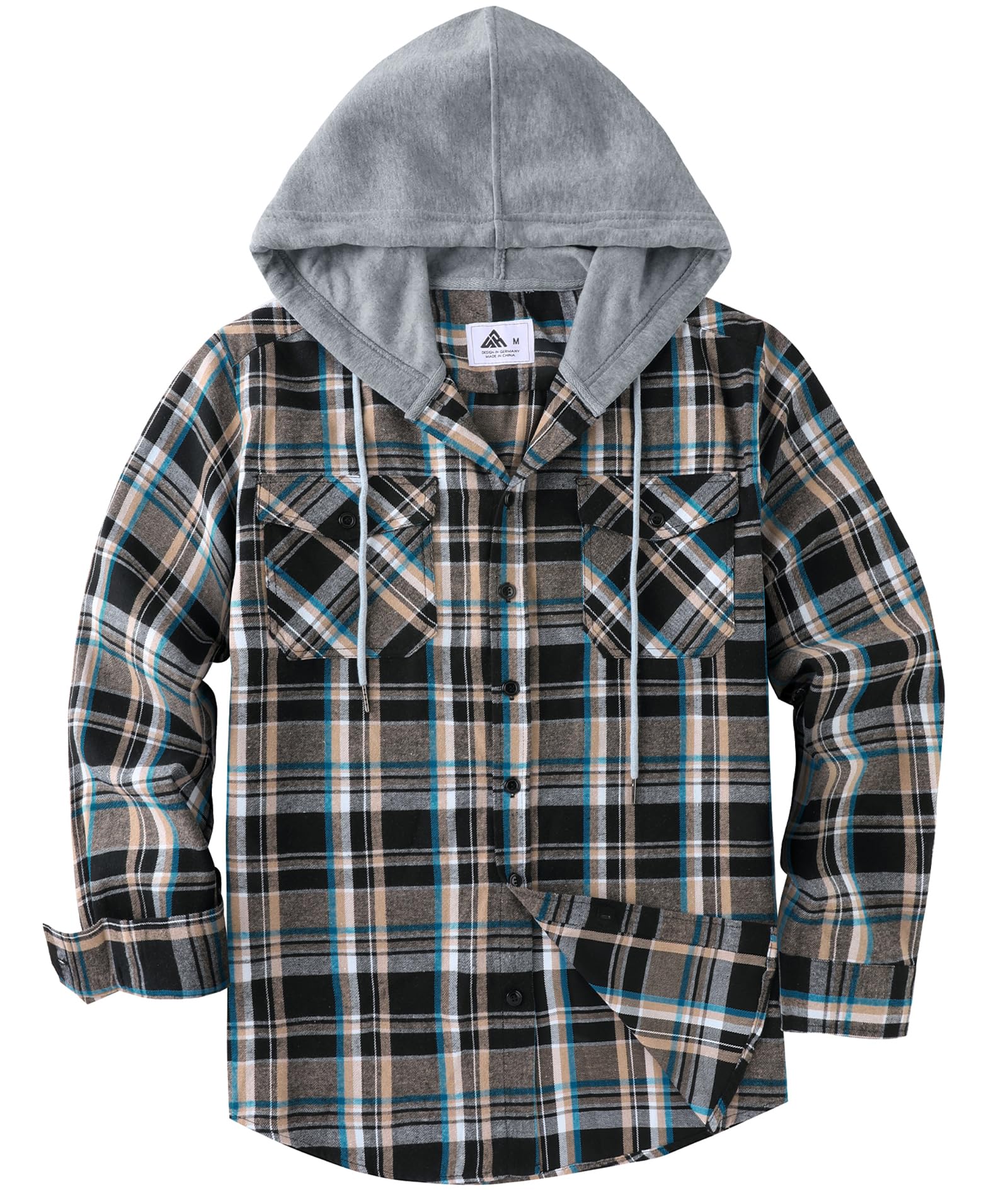 SwissWell Camicia Uomo Flanella Felpe Uomo Camicia a Quadri Manica Lunga Casual Camicia con Cappuccio M-3XL