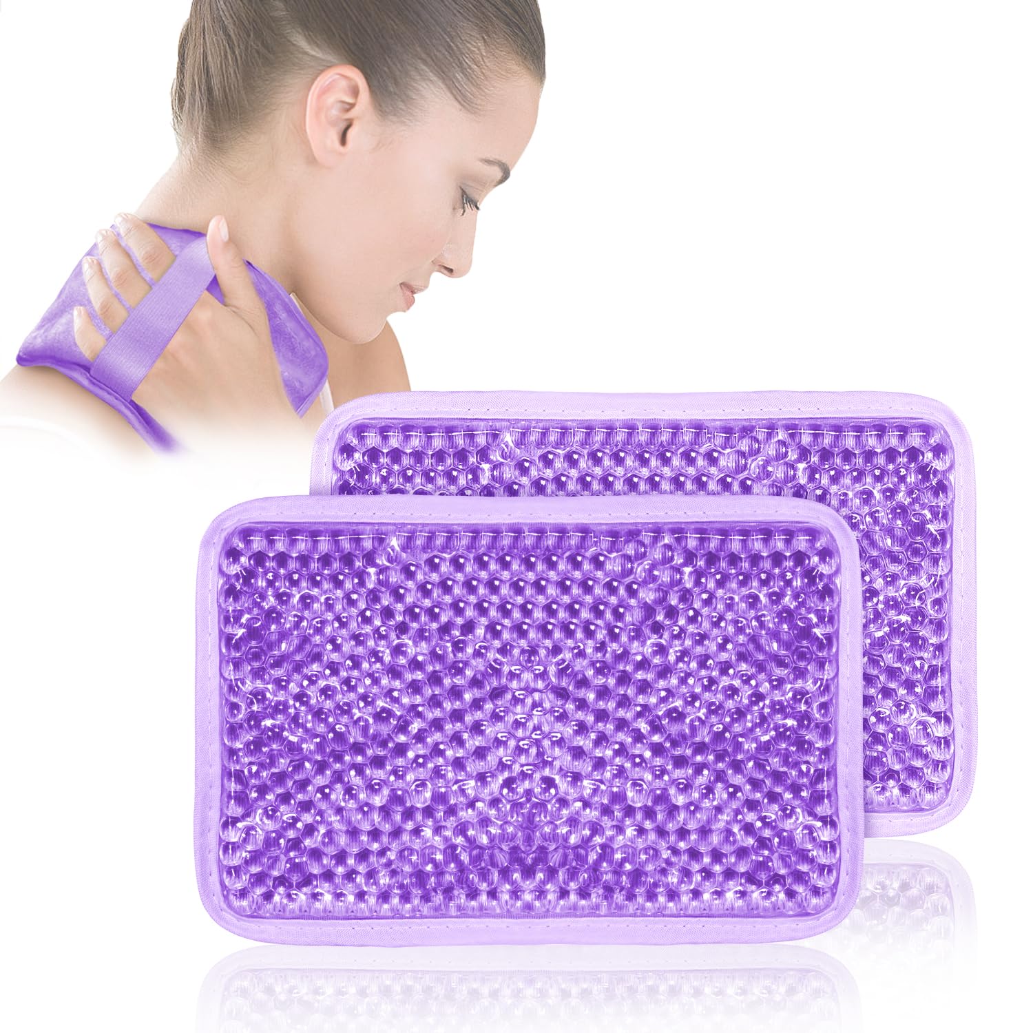 Paquete de hielo de gel para lesiones reutilizable para dolor hinchazón de rodilla, hombro, pie, espalda, tobillo, cuello, codo, muela del juicio, compresa fría o caliente