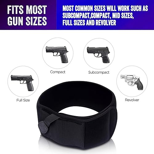 Miniatura 3 de Funda de banda para el vientre para transporte oculto, para hombres y mujeres, funda elástica transpirable para la mayoría de pistolas y revólveres,