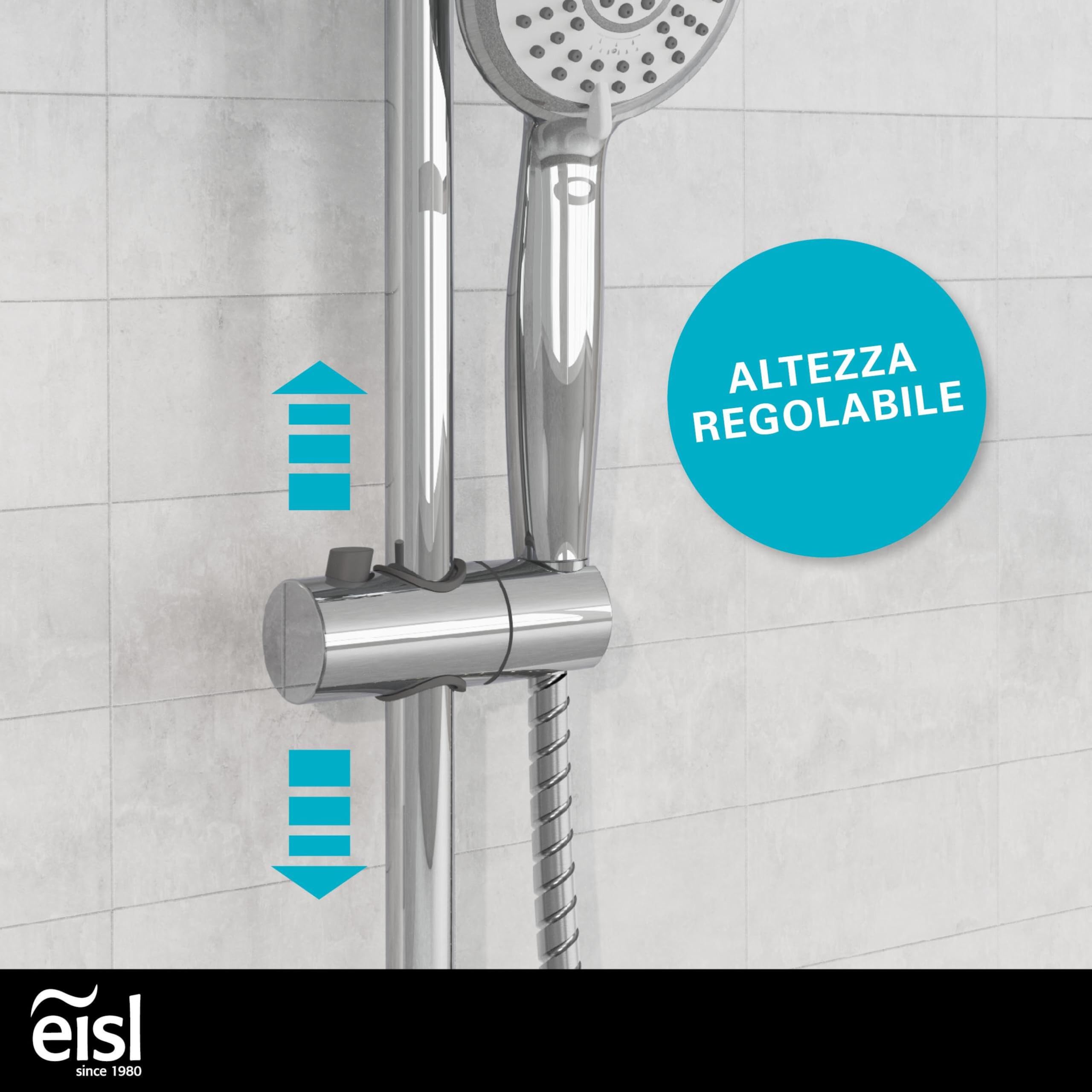 EISL PIOGGIA D'ESTATE DX1005CS-A, colonna doccia senza miscelatore, doccia con ampio getto a pioggia e doccetta, colonna doccia, ideale per il retrofit
