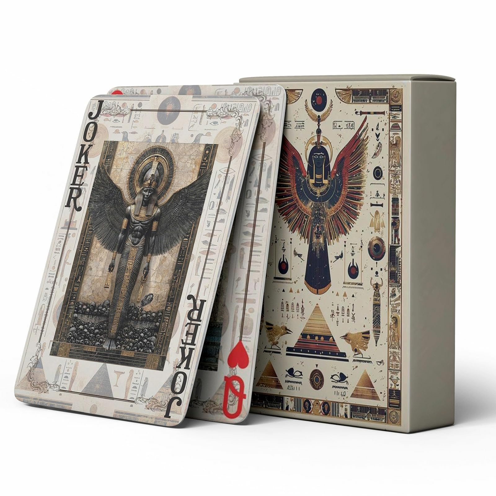 strublfe Creative Playing Cards,Tabletop Game Poker Cards,Egyptian Mythology Retro Style Playing Card, Themed Playing Cards, Double-Sided Anti Slip Design, Smooth Hand Feel.