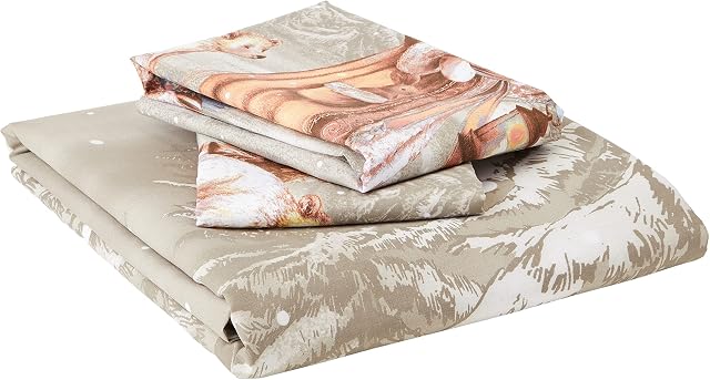 Twilight Santa Christmas Duvet Cover and 2 Pillowcase Set, Beige, King