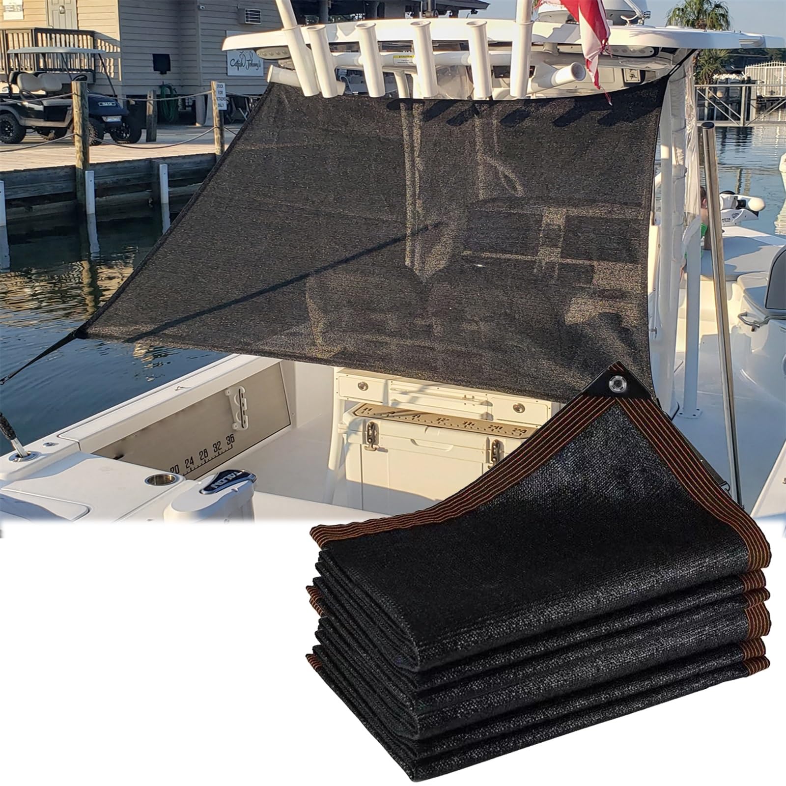 KLGFBDC Breathable Sunshade NetBlack Shade Cloth with Grommets for Garden Patio Pool Carport & Pergola (3x9m)