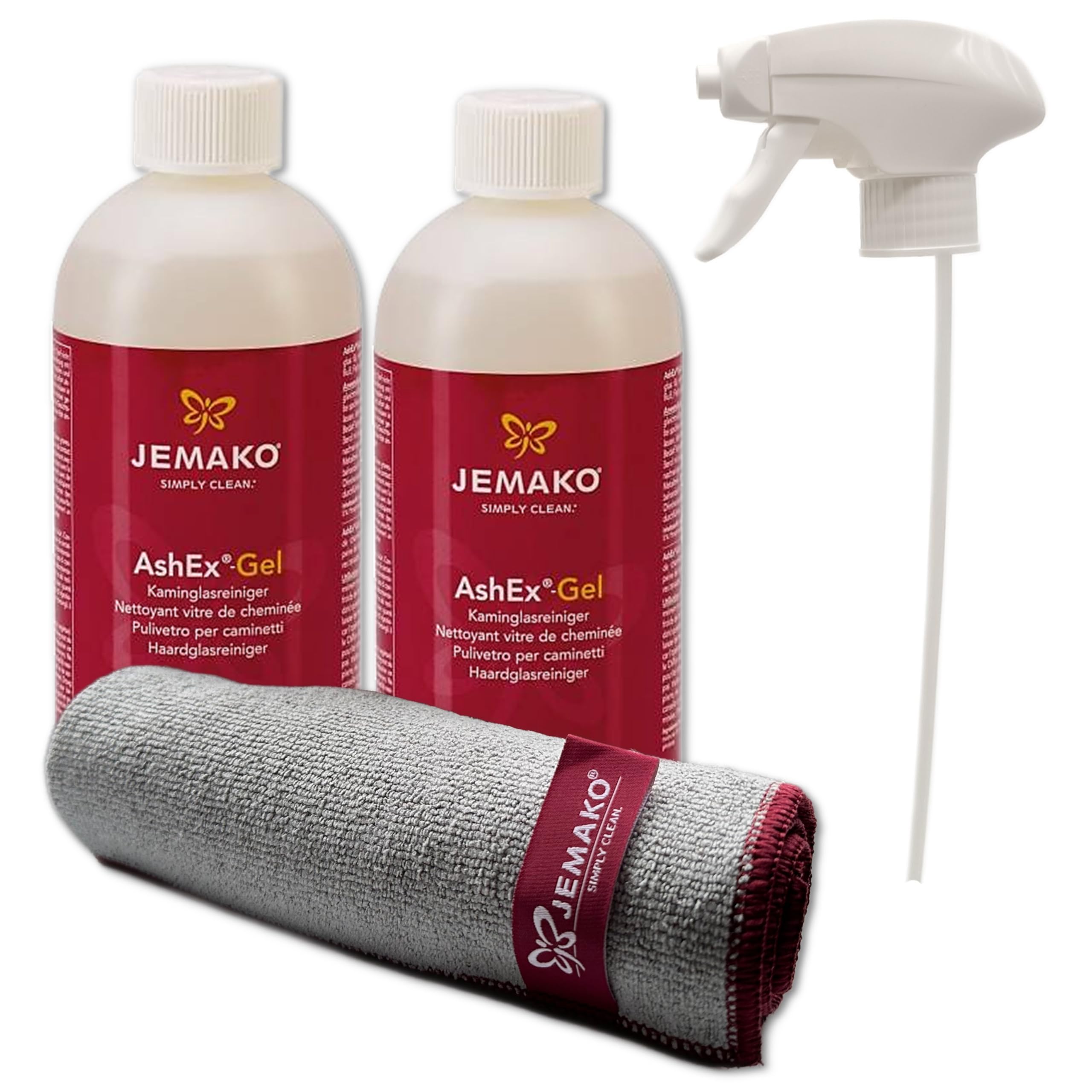 Jemako AshEx Kaminglasreiniger 500 ml – mit Schaumpumpe – entfernt Ruß, Glanzruß & Fett von Kaminscheiben, Ofenglas & Glastüren – kraftvoll, kratzfrei & streifenfrei – Made in Germany