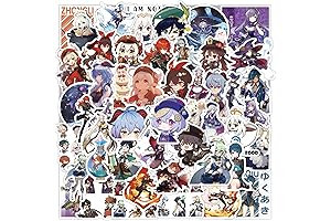 Genshin Impact 50-Pack Waterproof Vinyl Stickers for Anime and Gaming Enthusiasts