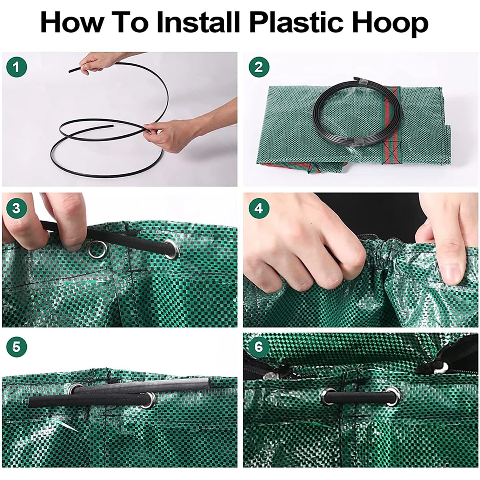 Bolsas de basura de jardín resistentes de gran capacidad, contenedor de recogida de hojas de polipropileno impermeable y reutilizable con tapa para una eliminación eficiente de los desechos del patio