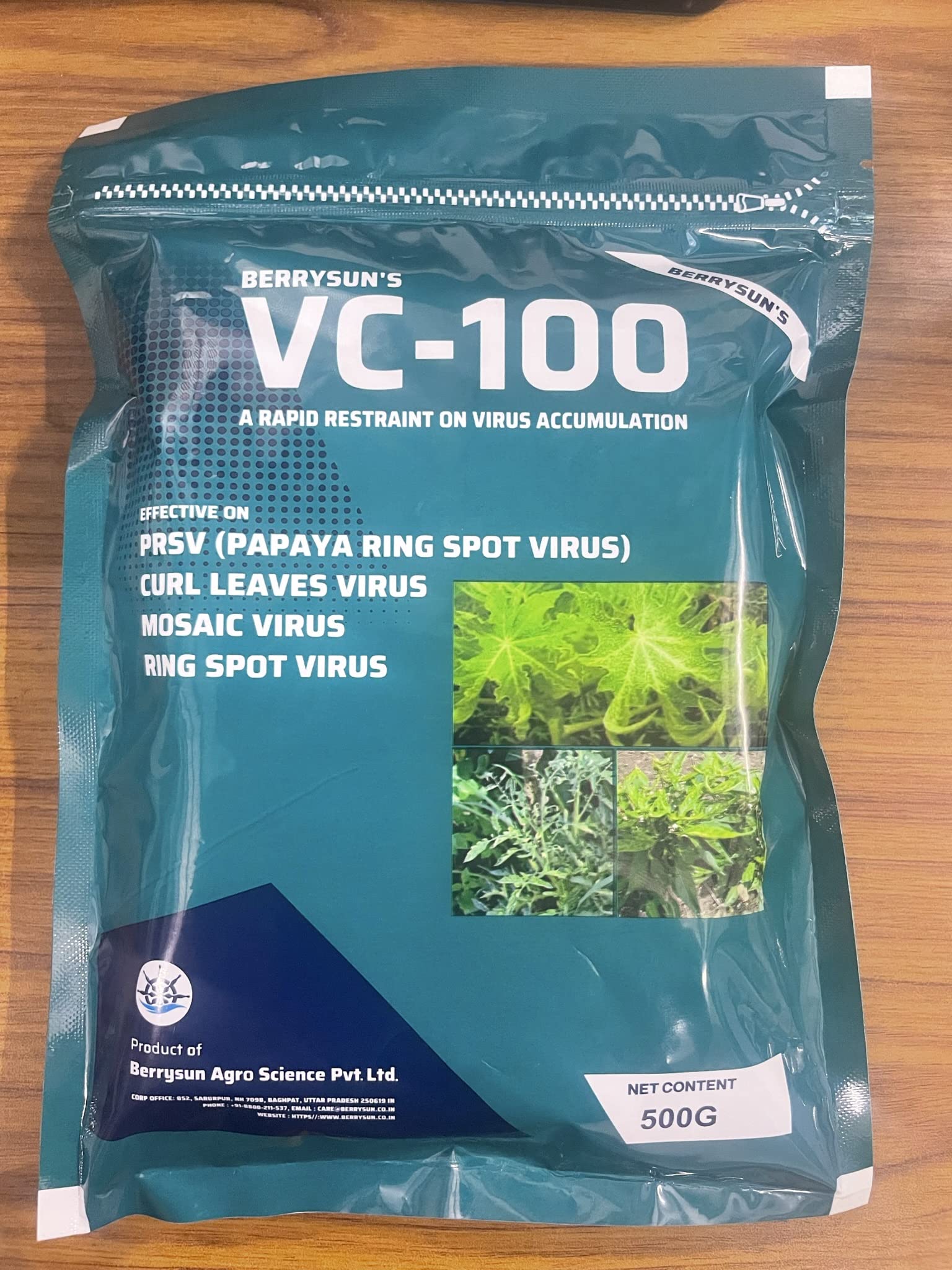 Berrysun Vc 100 : Highly Effective On Leaf Curl, Ring Spot & Mosaic Virus_500 Gm