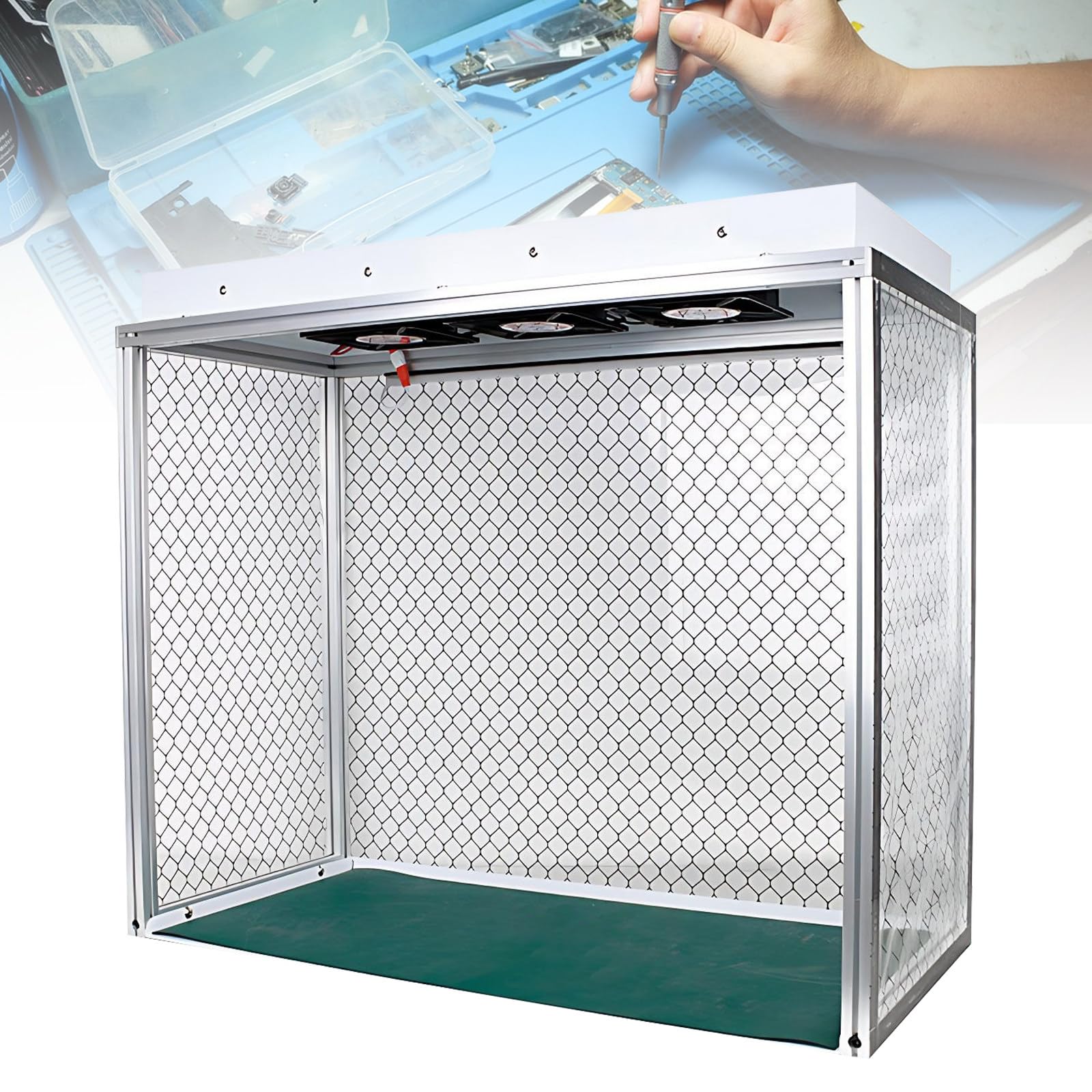 SHAHRYAR Cabina De Flujo Laminar Vertical con Filtro Hepa Clase 100 Y Triple Ventilador, Banco De Trabajo con Filtro Eficiente para Reparación De Teléfonos Y Electrónica, Nivel ISO 5