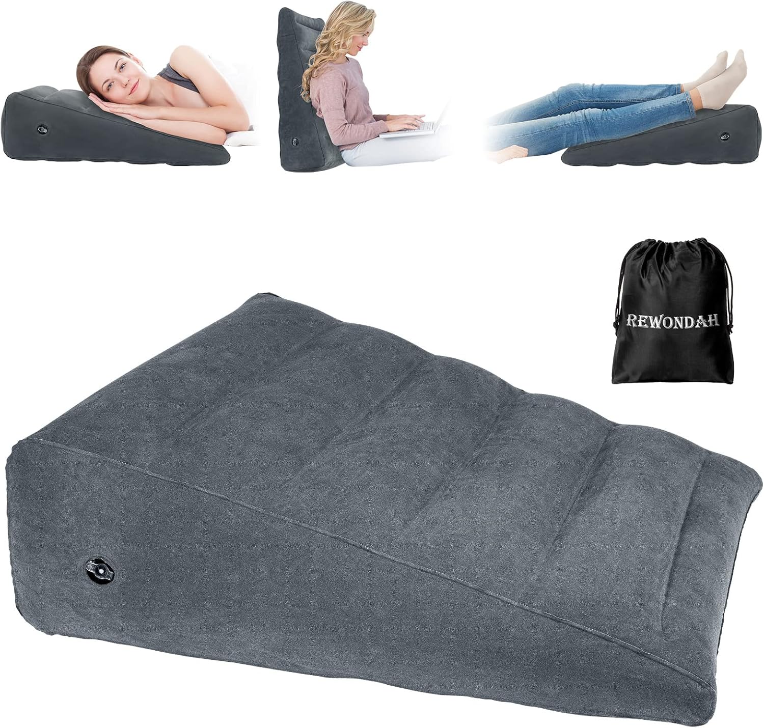 Amazon.com: Rewondah Inflatable Wedge Pillow, Portable Inflatable Wedge ...