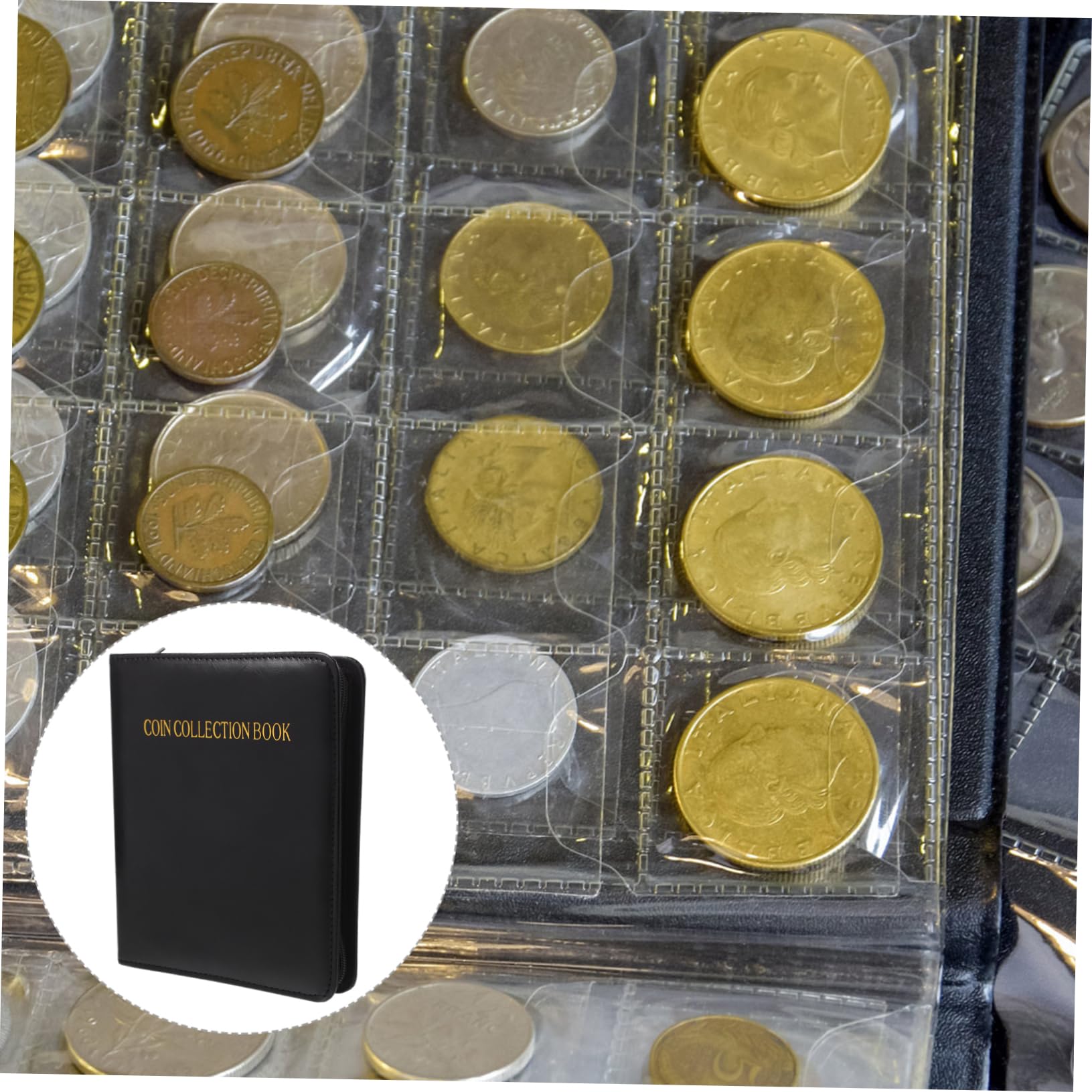 Veemoon Álbum De Colección De Monedas Tapa Protectora Organizador De Monedas Coleccionables y Conmemorativas