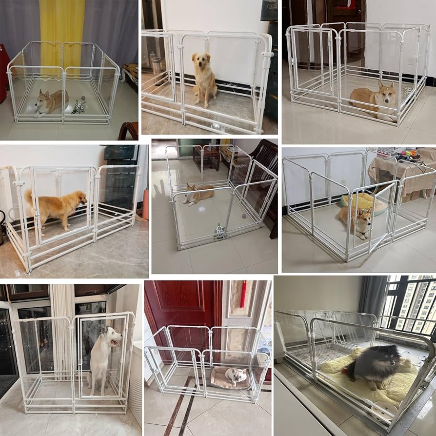 Amazon.co.jp: DIY ペットフェンス透明 ペットサークル 4/6/8個透明