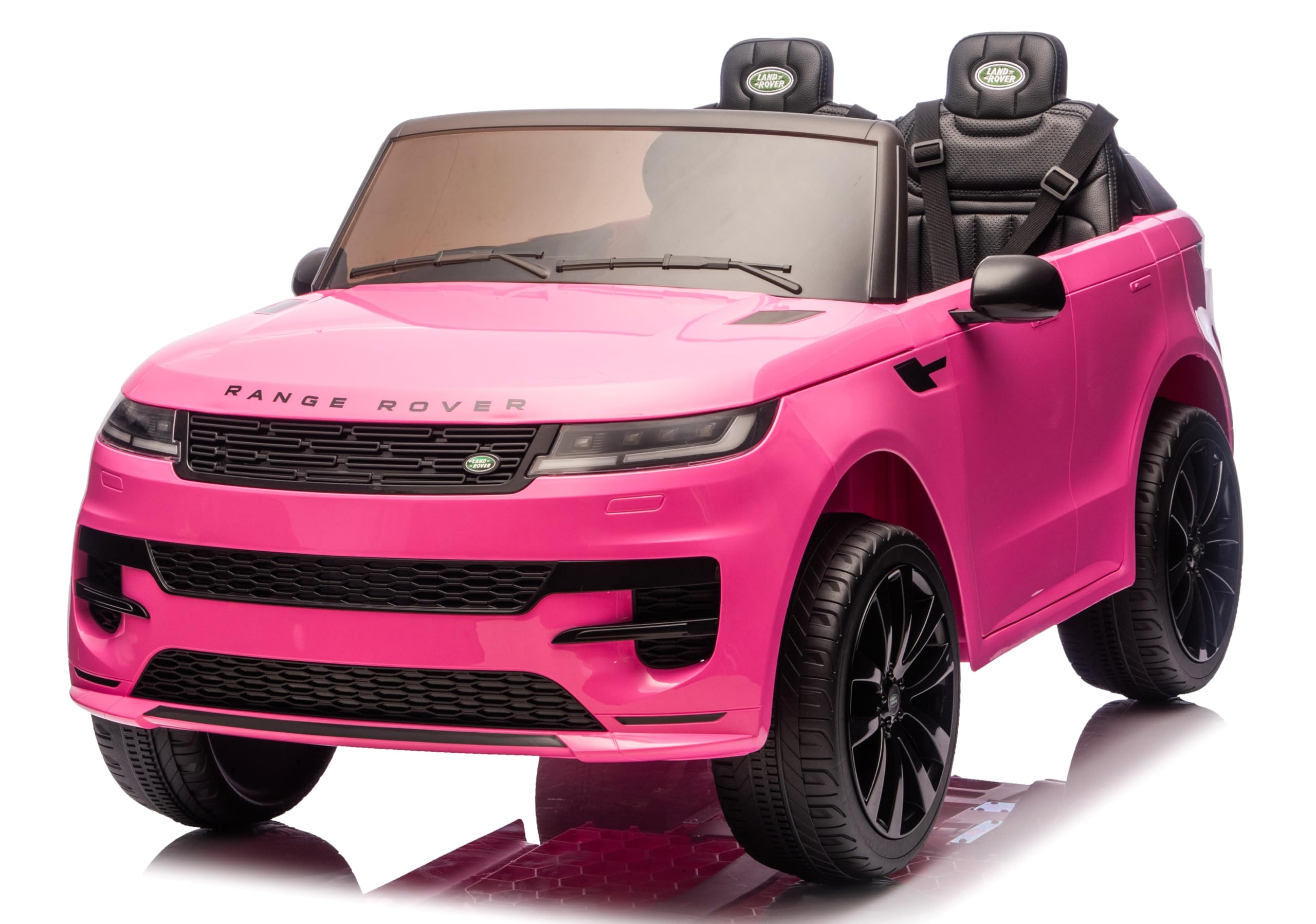 Land Rover Range Rover Sport 24V Maxi SUV Elettrico per Bambini 2 Posti - Macchina con Telecomando Sedili in Pelle Due Cinture a 3 Punti Luci LED Bluetooth Carico Massimo 60 Kg (Rosa)