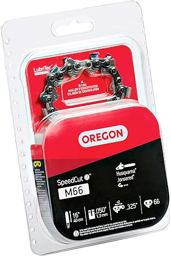 Miniatura 6 de Oregon M66 SpeedCut - Cadena de motosierra para barra de 16 pulgadas, paso de 0.325 pulgadas, calibre 0.050 pulgadas, 66 eslabones de transmisión,
