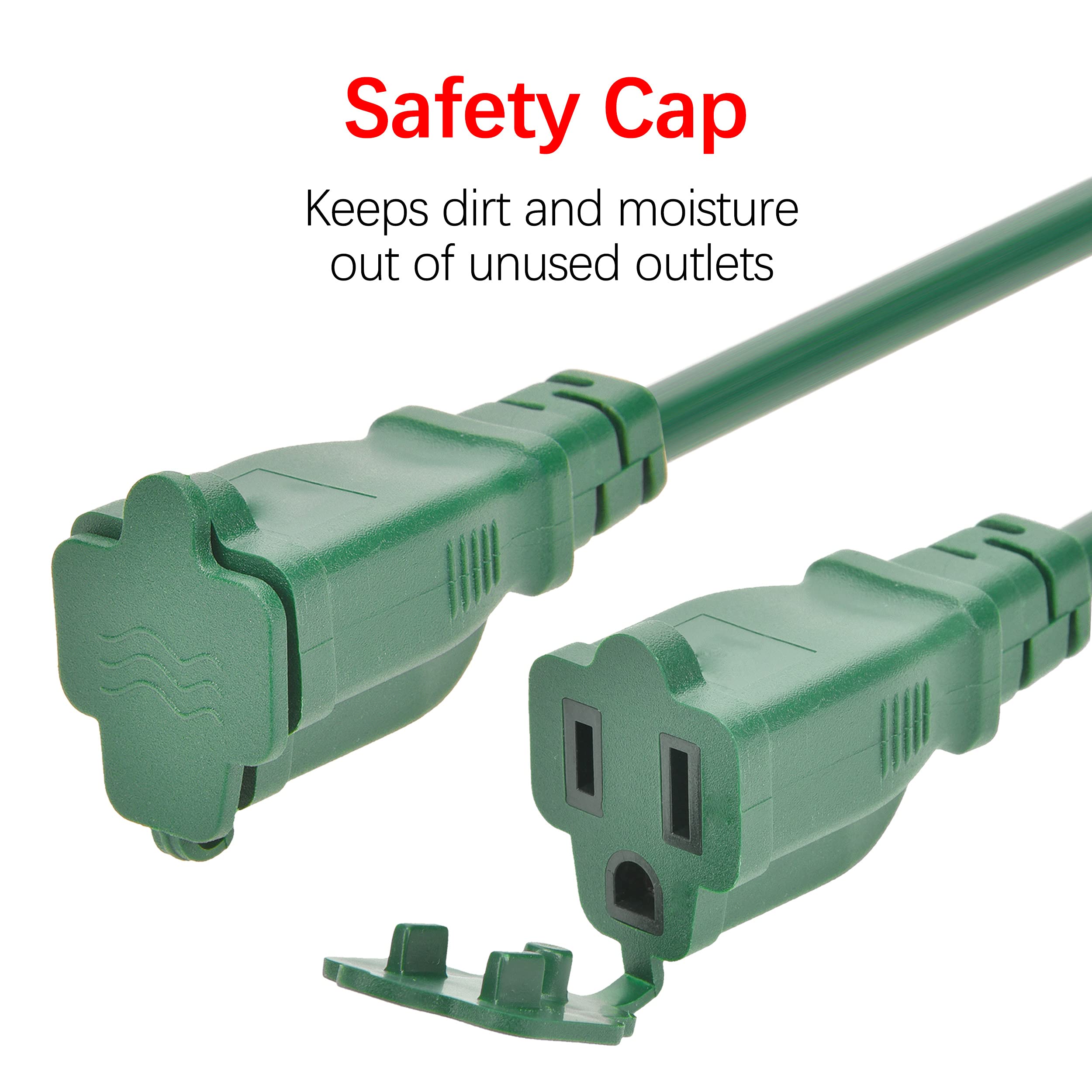 Amazon.com: Clear Power 20 英尺(約7.6 公尺)16/3 SJTW 綠色景觀延長