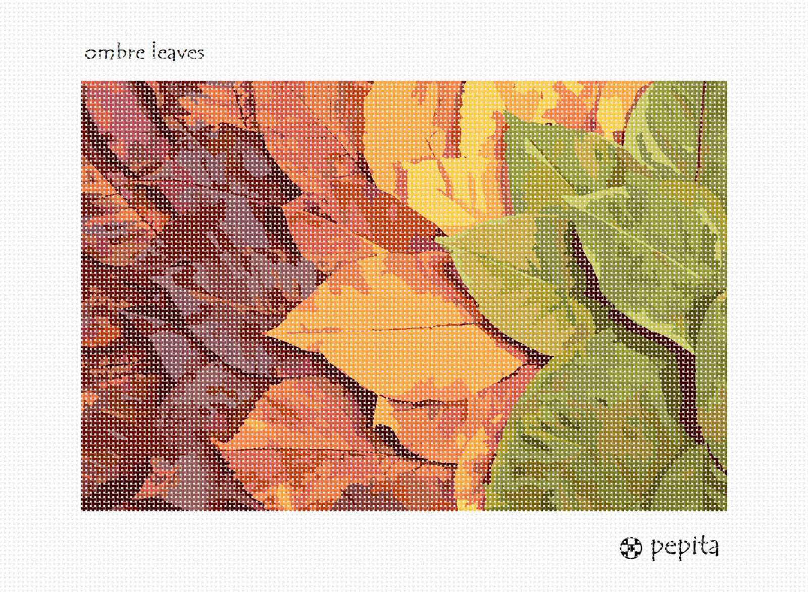 Pepita Needlepoint kit: Ombre Leaves, 12