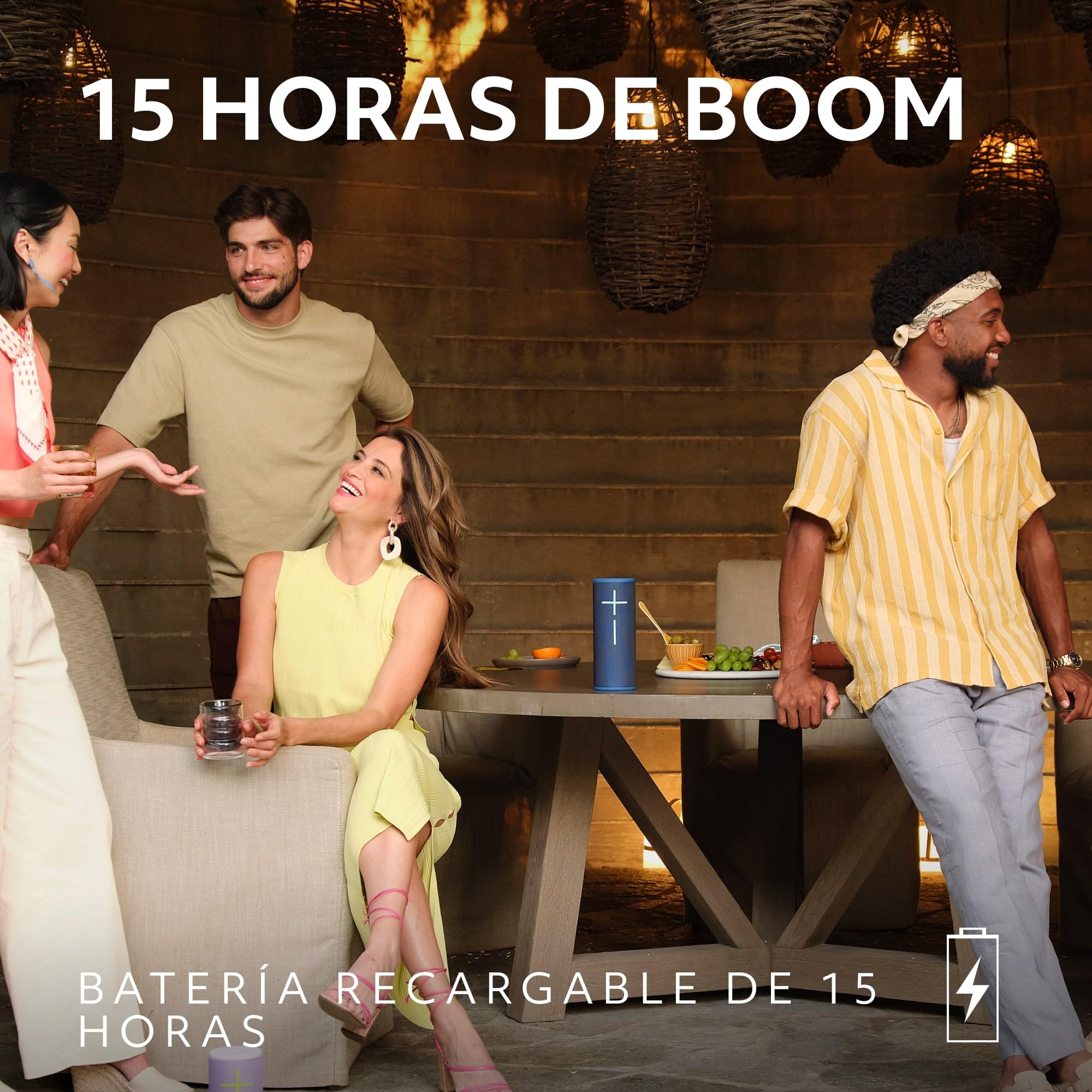 Ultimate Ears Boom 4, Altavoz Bluetooth portátil Resistente al Agua con Sonido de 360 Grados, inmersivo, nítido, Altavoz Flotante con 15 h de batería y Radio de acción de 45 m- Negro