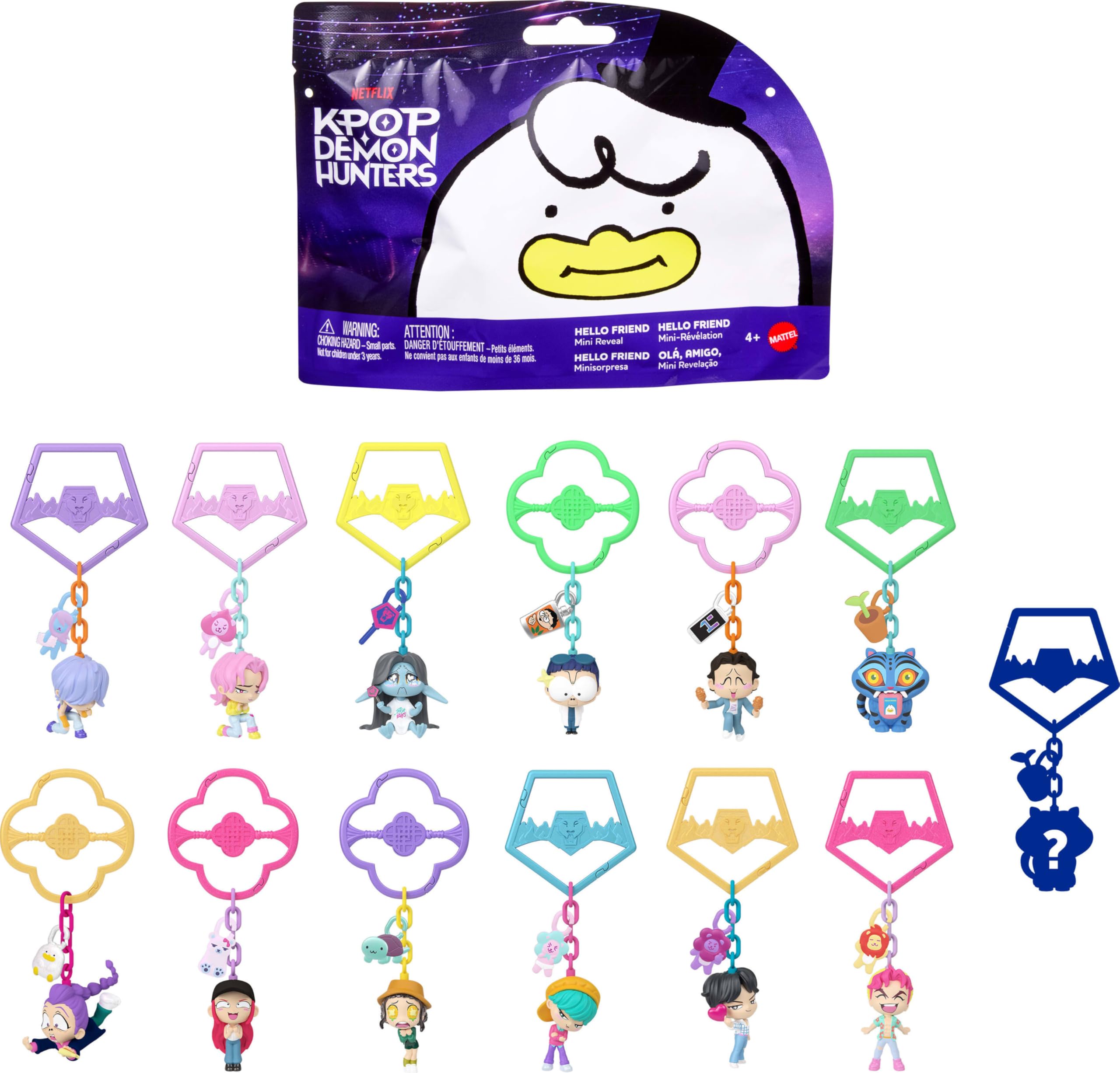 Mattel Kpop Demon Hunters, Hello Friend Mini Collectible Keychain