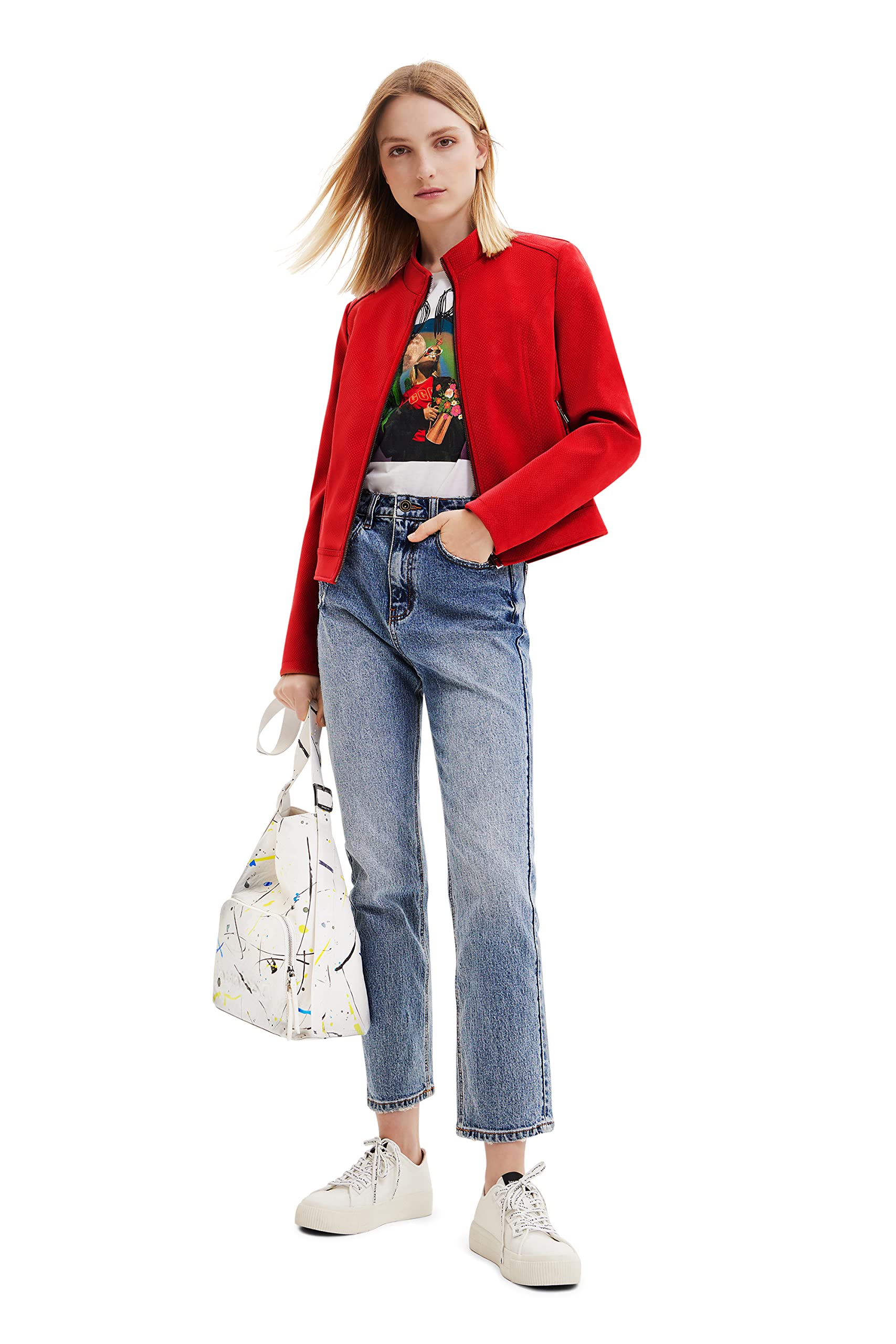 Desigual Chaq_las Vegas, 3092 Red, CAPPOTTO PU Donna