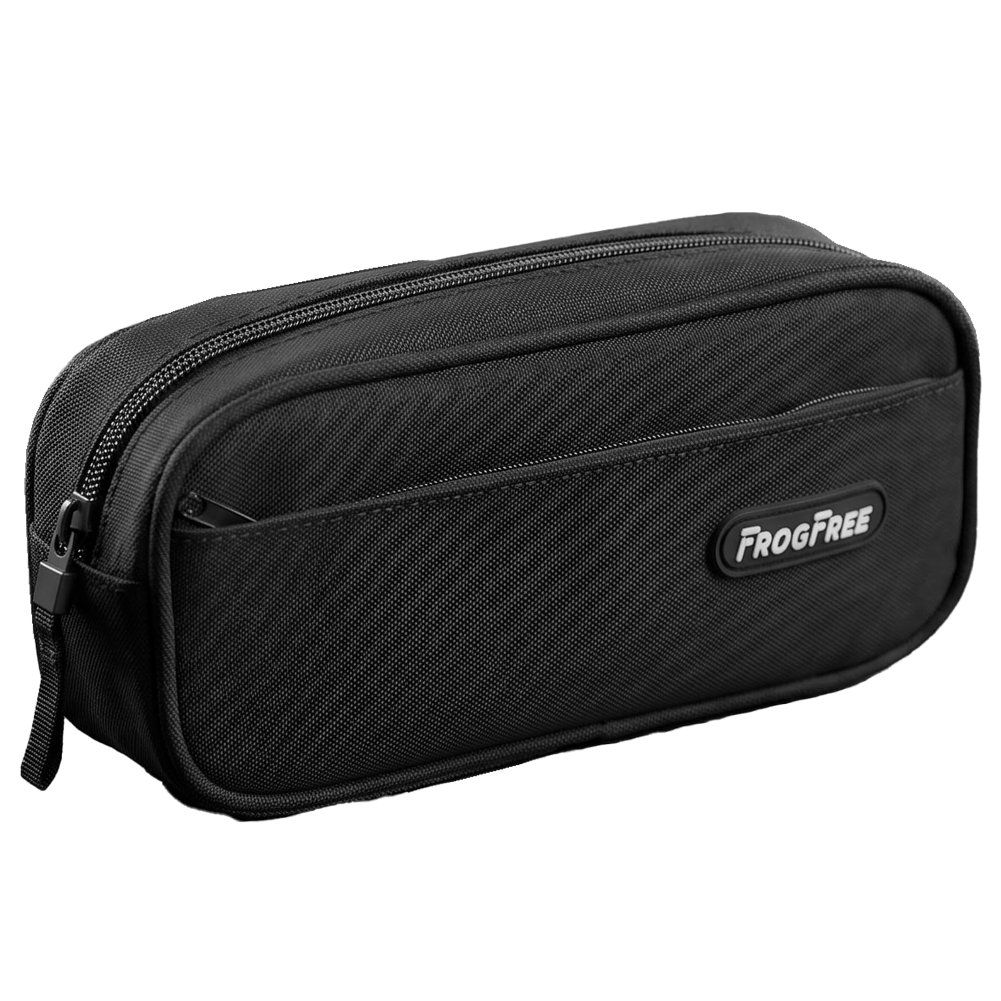 Black Pencil Case for Boys Plain Pencilcase with Double Compartments, Secondary School Stationery Fabric Small Flat Study Basic Simple Big Large Capacity Pencils Pouch Cases Teenage Girls Kids Adult