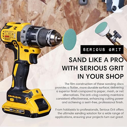 Miniatura 4 de Surtido de discos de lijado de 2 pulgadas - Grano 80 120 150 180 220 (10cada uno) discos de película de gancho y bucle de alta resistencia - Papel