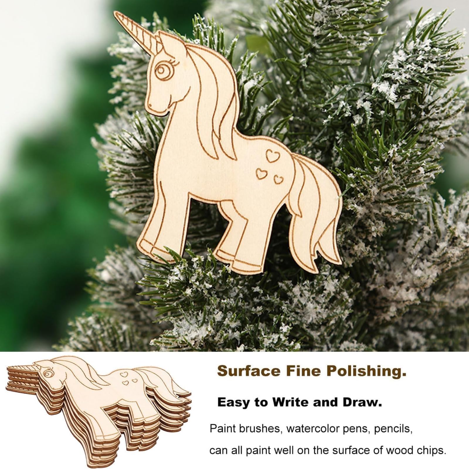 DAZZTIME Einhorn Bastelset | 55 Teile DIY-Set Mit Holz-Einhörnern & Aquarellstiften - Kreativset Für Kinder