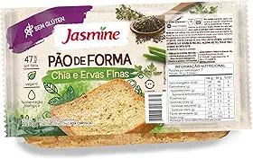 Jasmine Pão Fatiado com Chia e Ervas Finas Sem Glúten 350g
