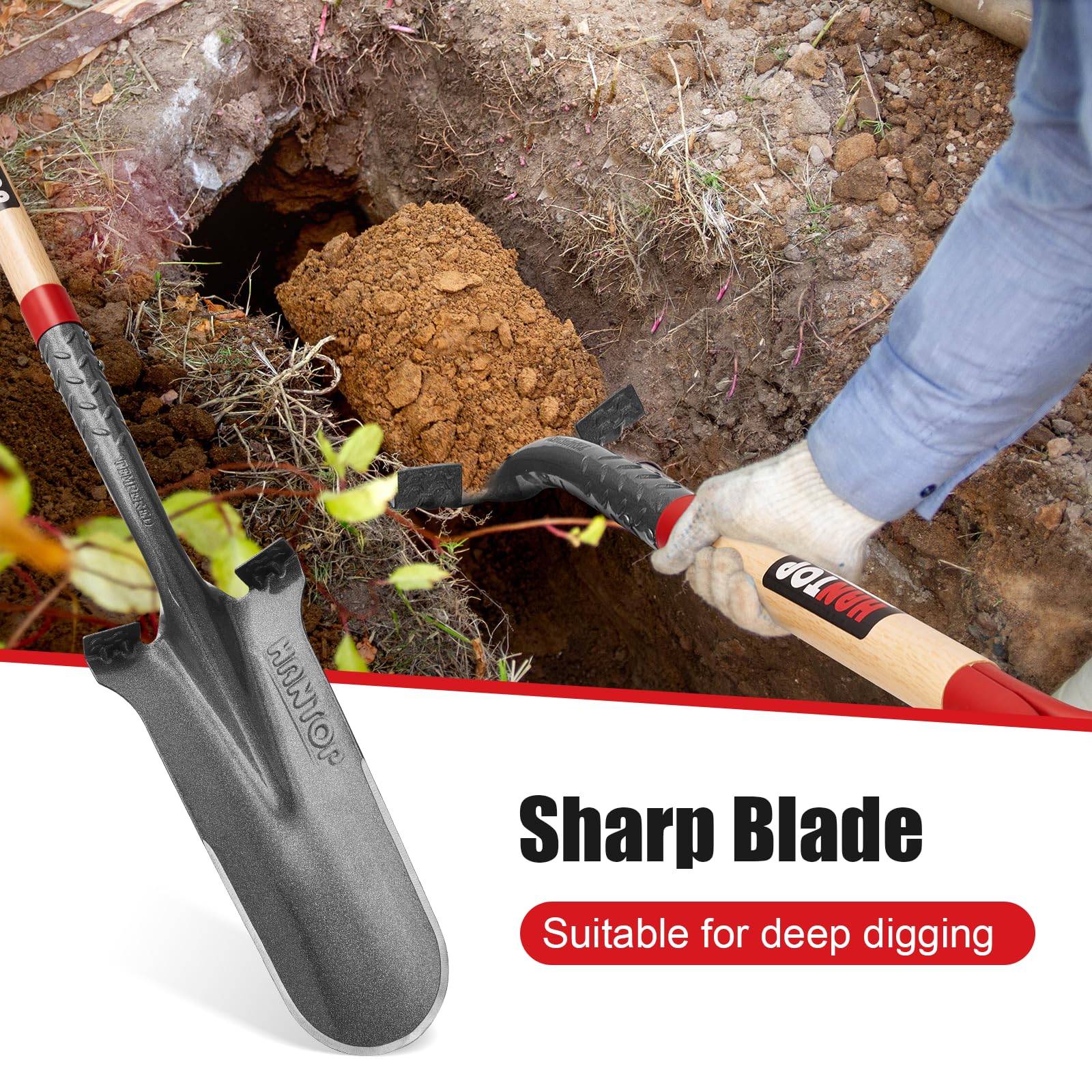 Amazon.com : HANTOP Drain Spade Shovel Garden Spades Shovels for