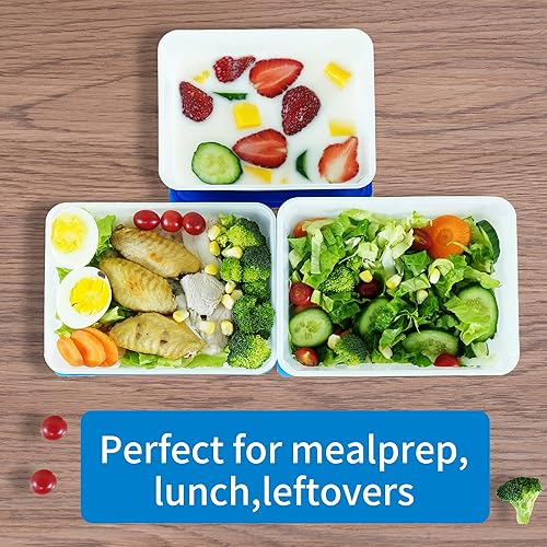 Miniatura 4 de YUESING Paquete de 30 recipientes de almacenamiento de alimentos para congelador de 37 onzas, recipientes de preparación de comidas, contenedor de