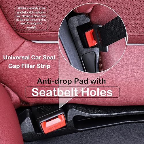 Miniatura 6 de Paquete de 2 rellenos de espacio para asiento de automóvil, organizador de espacio lateral para asiento de automóvil con ranura de almacenamiento y
