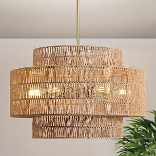25 Boho Kitchen Ideas Full of Texture, Plants, and Personality 119 24” Boho Large Rattan Chandelier Light Fixture,6-Light Large Hand Woven ...