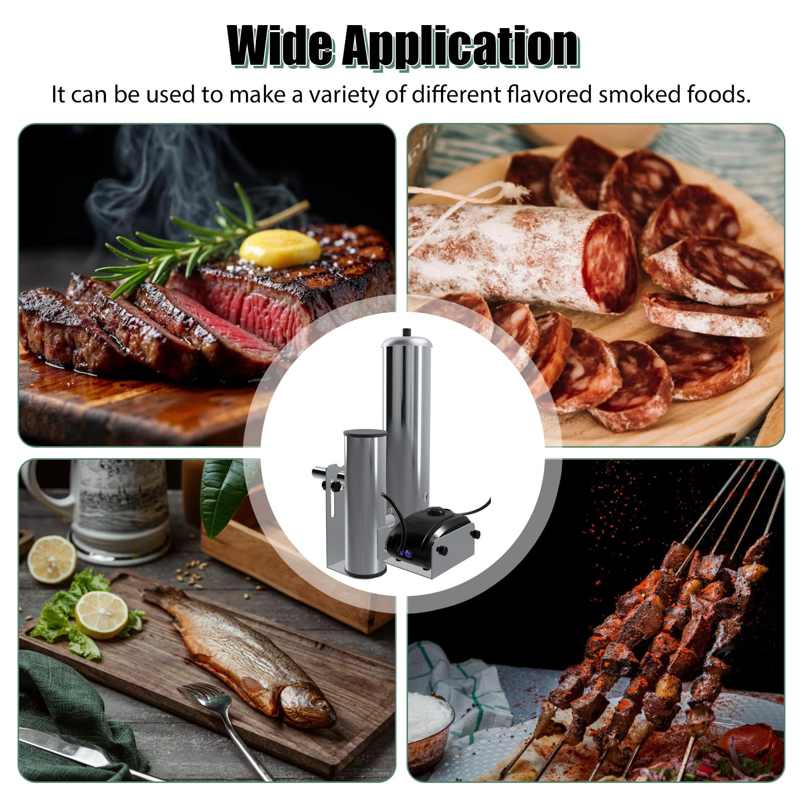 Edelstahl Kaltrauchgenerator, Tragbares Räucherofen Elektrisch Zum Räuchern von Lebensmitteln und Fleisch, BBQ Rauch-Erzeuger, Rauchgenerator zum Räuchern von Lebensmitteln, Fleisch, Fisch, BBQ