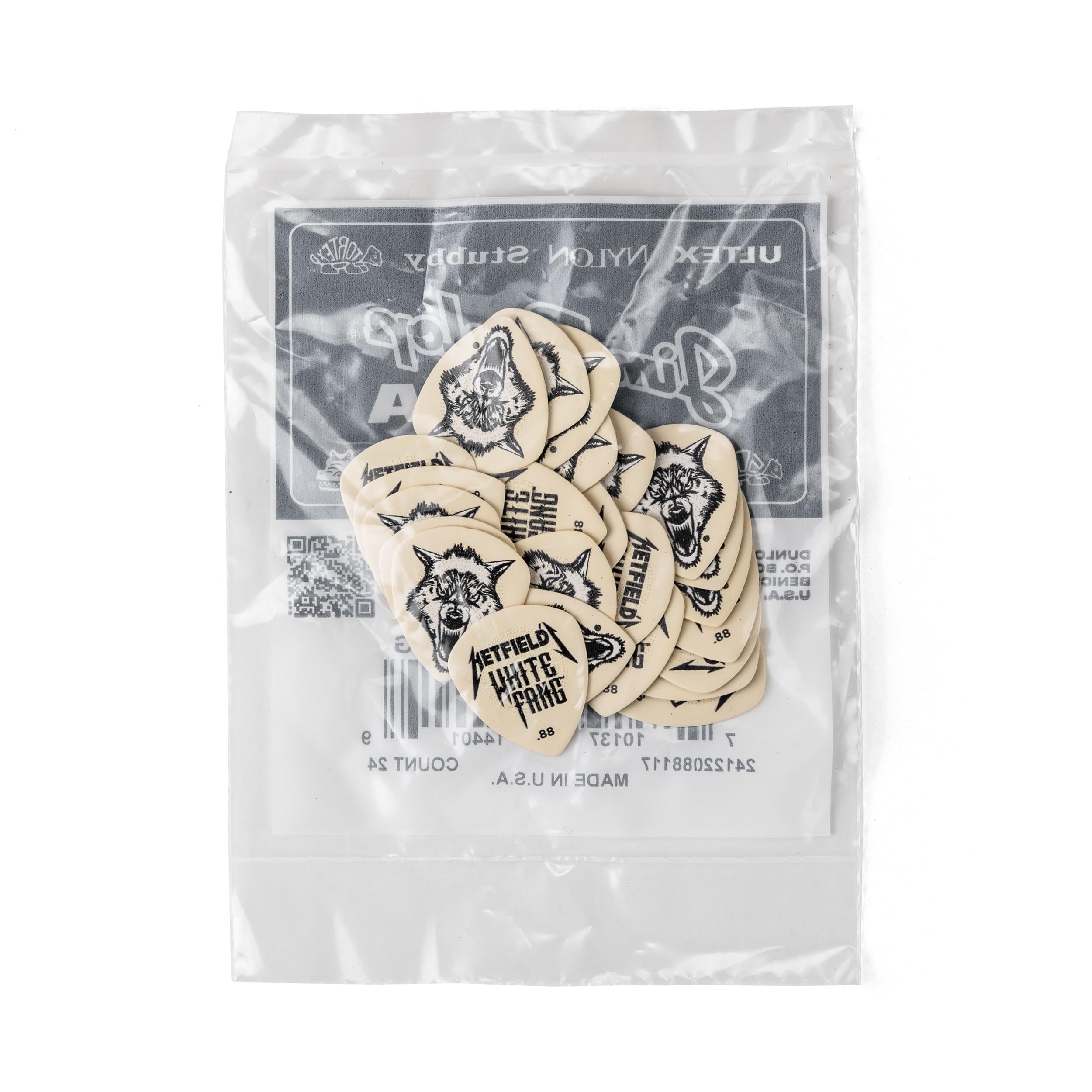 DUNLOP Púas Hetfield's White Fang Custom Flow .88mm - Pack de 24
