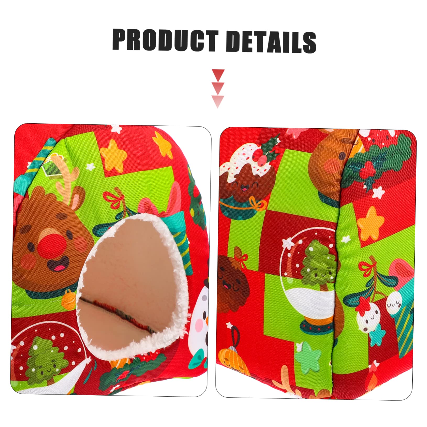 VANZACK 4piezas Aislante para Hámster y Roedores Cama De Invierno Acogedora y Cálida Refugio De Esponja para Hamsters y Diseño Adorable Jaula