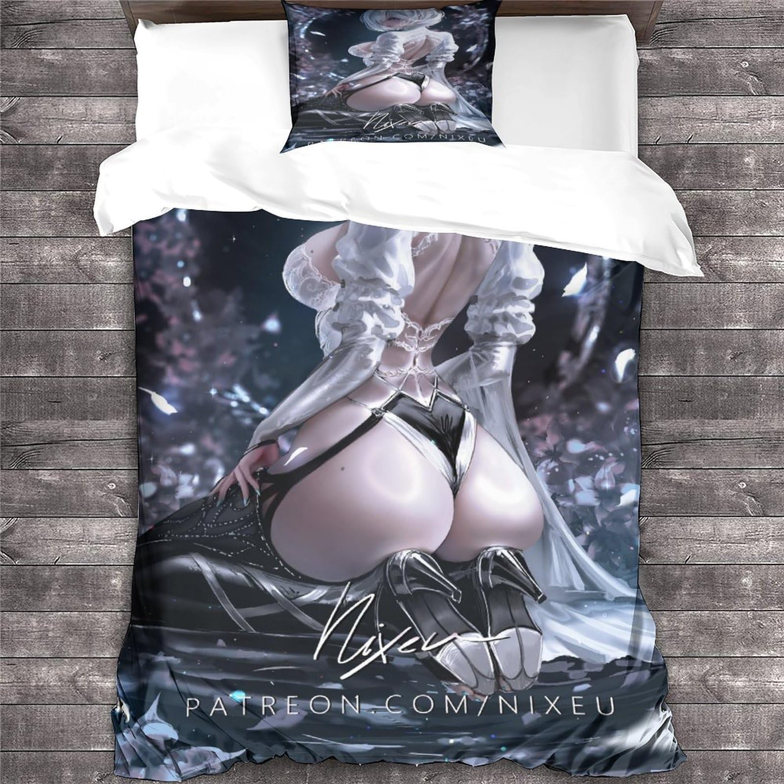 YTPONBCSTUG Anime Girl Bedding Duvet Cover 3D Manga Printed Quilt Duvet Cover with Zipper Closure,manga Bedding Single（135x200cm）