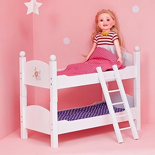 Letto a Castello Legno Mobili Bambole 45 cm Giochi Ruolo Olivia's World TD-0095A