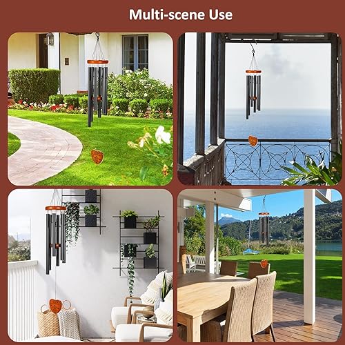 Miniatura 3 de Campanillas de viento de condolencia, campanilla de viento conmemorativa de 32 pulgadas para la pérdida de un ser querido, regalos significativos de