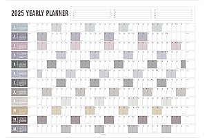 2025 Full Year Wall Calendar: One Glance at the Entire 2025 Year,...
