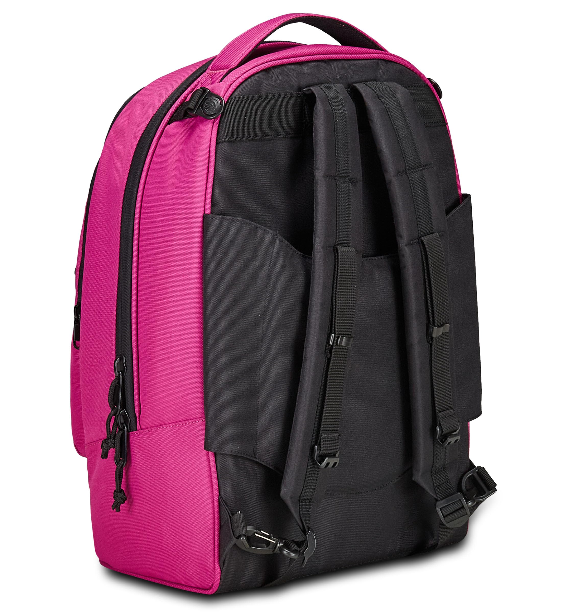 Invicta Trolley Scuola Plug Plain, Fucsia, Multi Uso, Zaino Doppio Scomparto Con Carrello Sganciabile, Tasca PC, Tasca Borraccia e Tasca Con Organizer, Trolley Medie Superiori Viaggio, Ragazza
