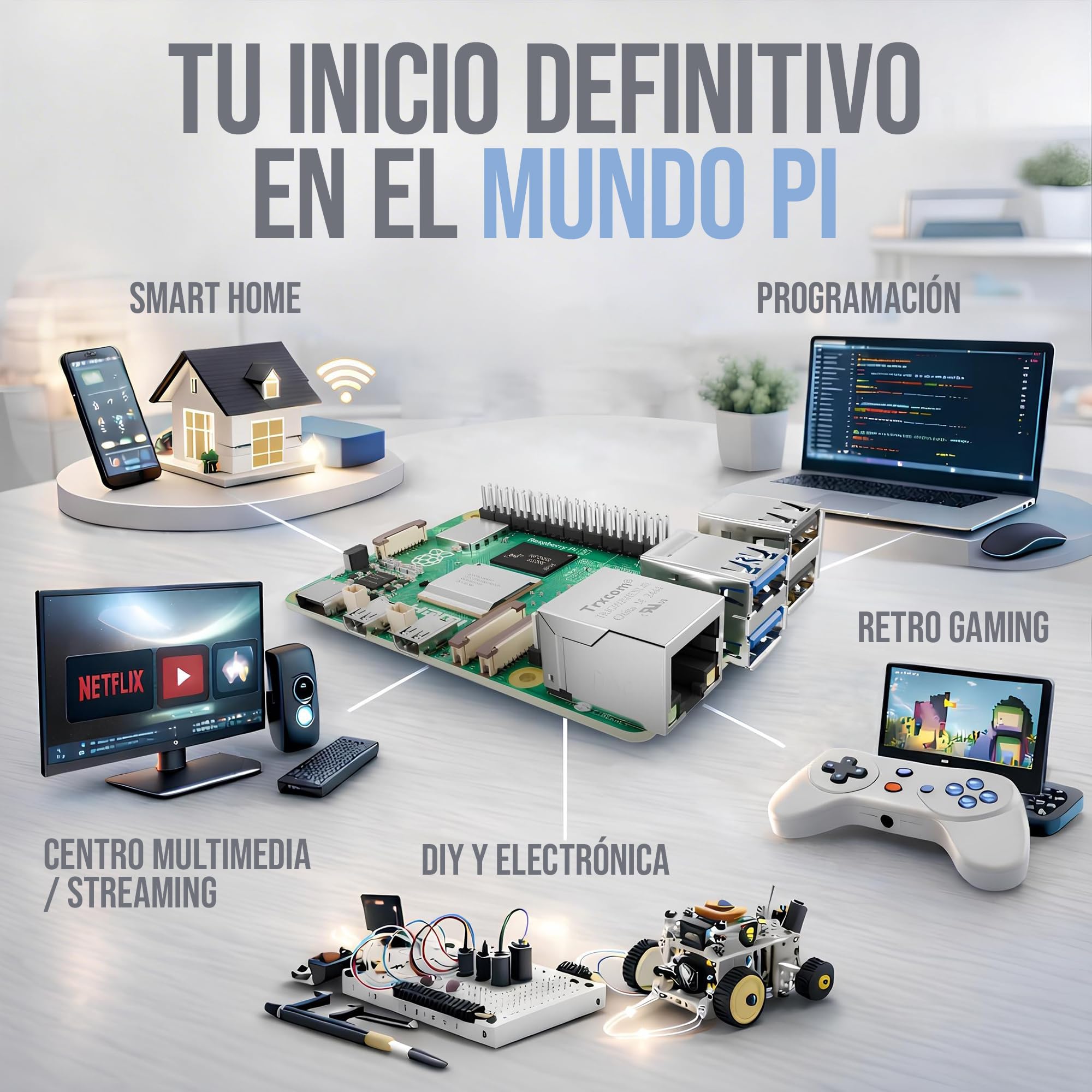 db-tronic Raspberry Pi 5 1 GB Starter Kit | Edición 64 GB | Alimentación 27 W | Carcasa con Ventilador | Micro HDMI 4K | Disipador | Ideal para Home Assistant y el Smart Home - 3