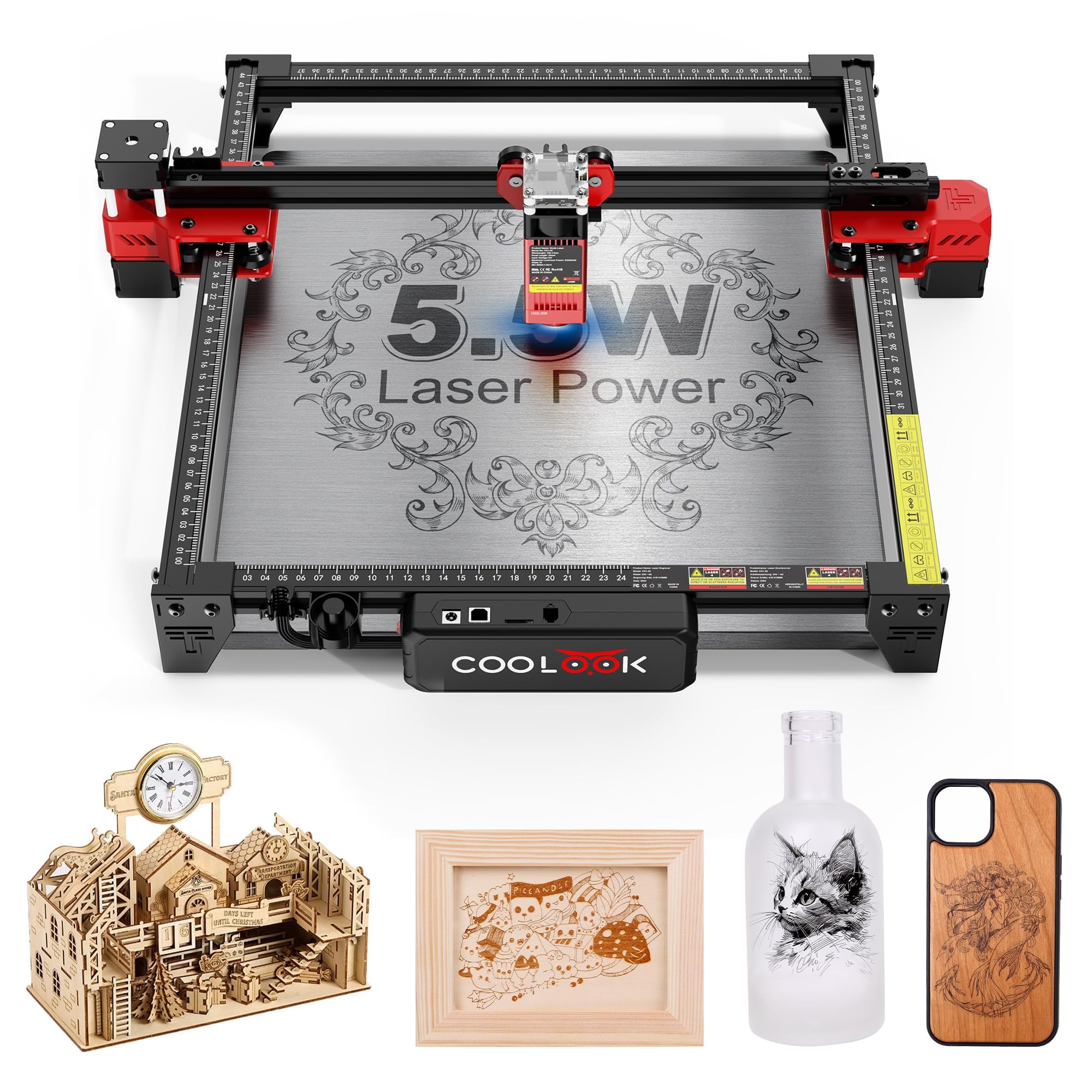Amazon.com: Coolook CK1-55 Laser Engraver, 5.5W Laser Engraving