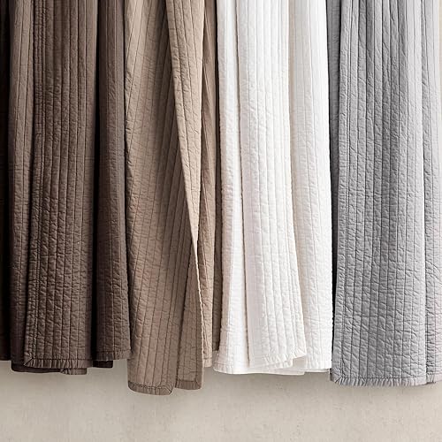 Miniatura 6 de EVERGRACEHOME Juego de edredón de satén de algodón, tamaño Queen, colcha de algodón prelavado, 3 piezas, ligero y suave, para todas las estaciones,