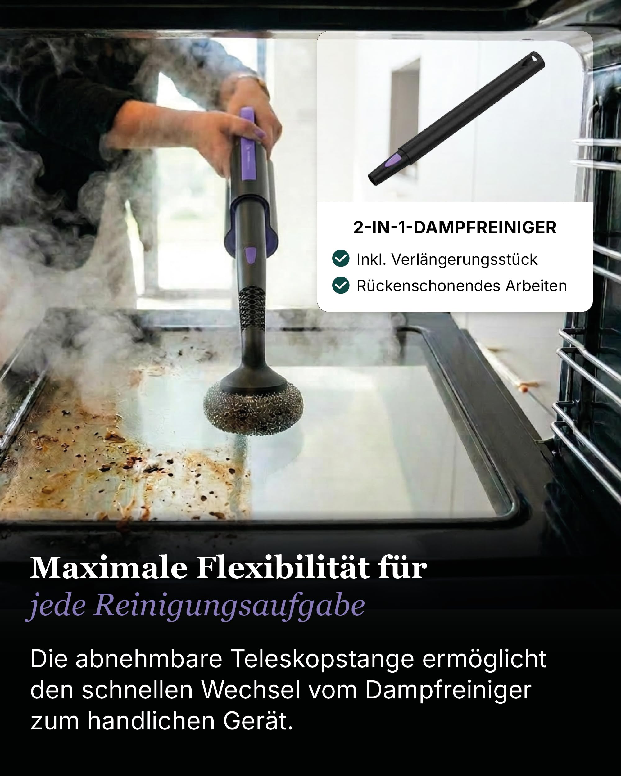 Motionflow Dampfreiniger für alles – 16-in-1 Hochdruck Steam Cleaner für Polstermöbel, Teppiche, Bad & Küche – Dampfbürste mit 13 Aufsätzen, 20 Min Laufzeit, 30s Aufheizzeit, 120°C Dampf