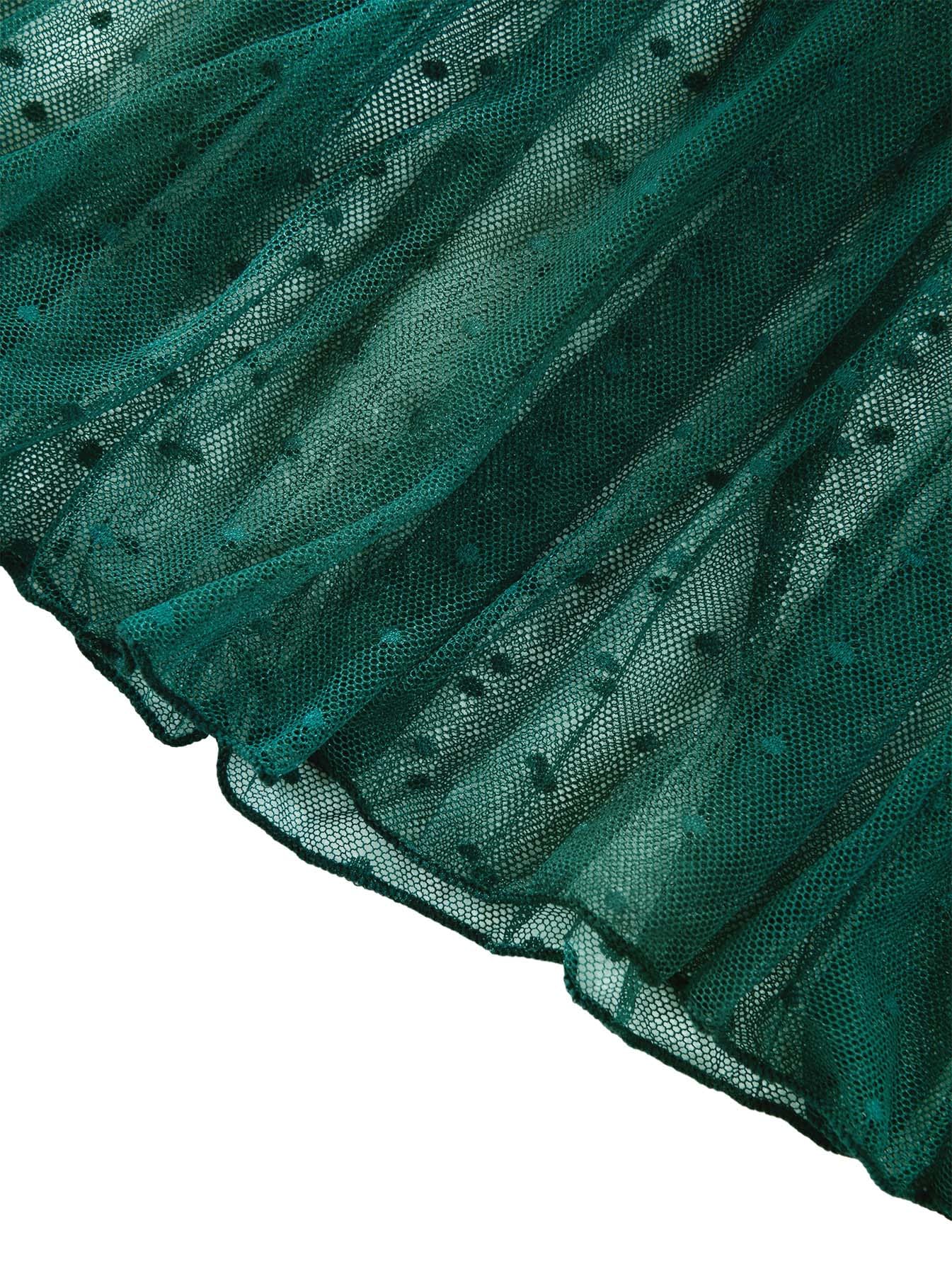 Lilosy Sexy Polka Dots Mesh Sheer Lace Babydoll Chemise Lingerie Set Floral Sleep Wear: 3X-Large Army Green