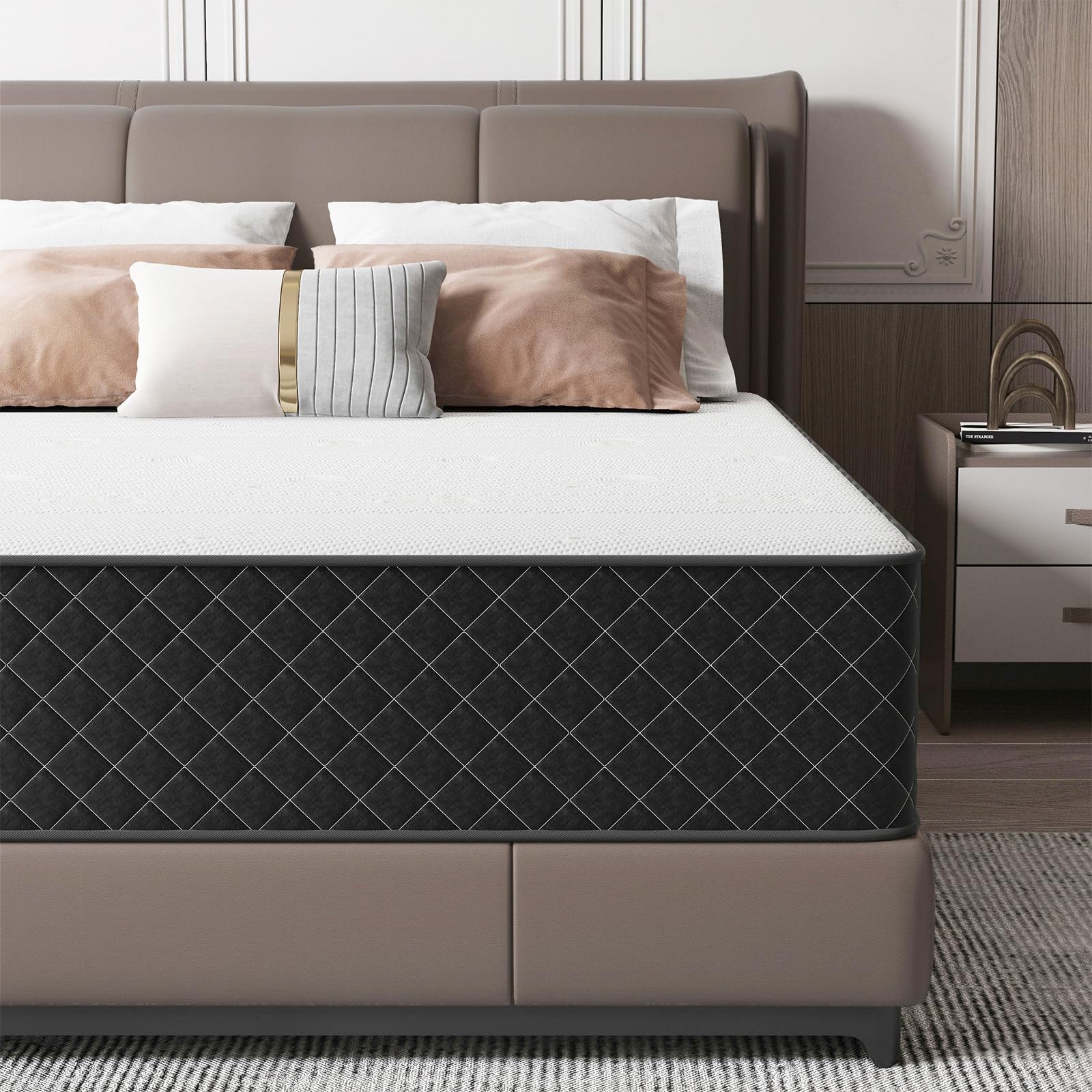MOLPHIT Materasso 90 x 200 cm con certificazione OEKO-TEX, spessore 25 cm, materasso a molle insacchettate H3 e H4, materasso ergonomico in schiuma fredda a 7 zone, con durezza media, per supporto
