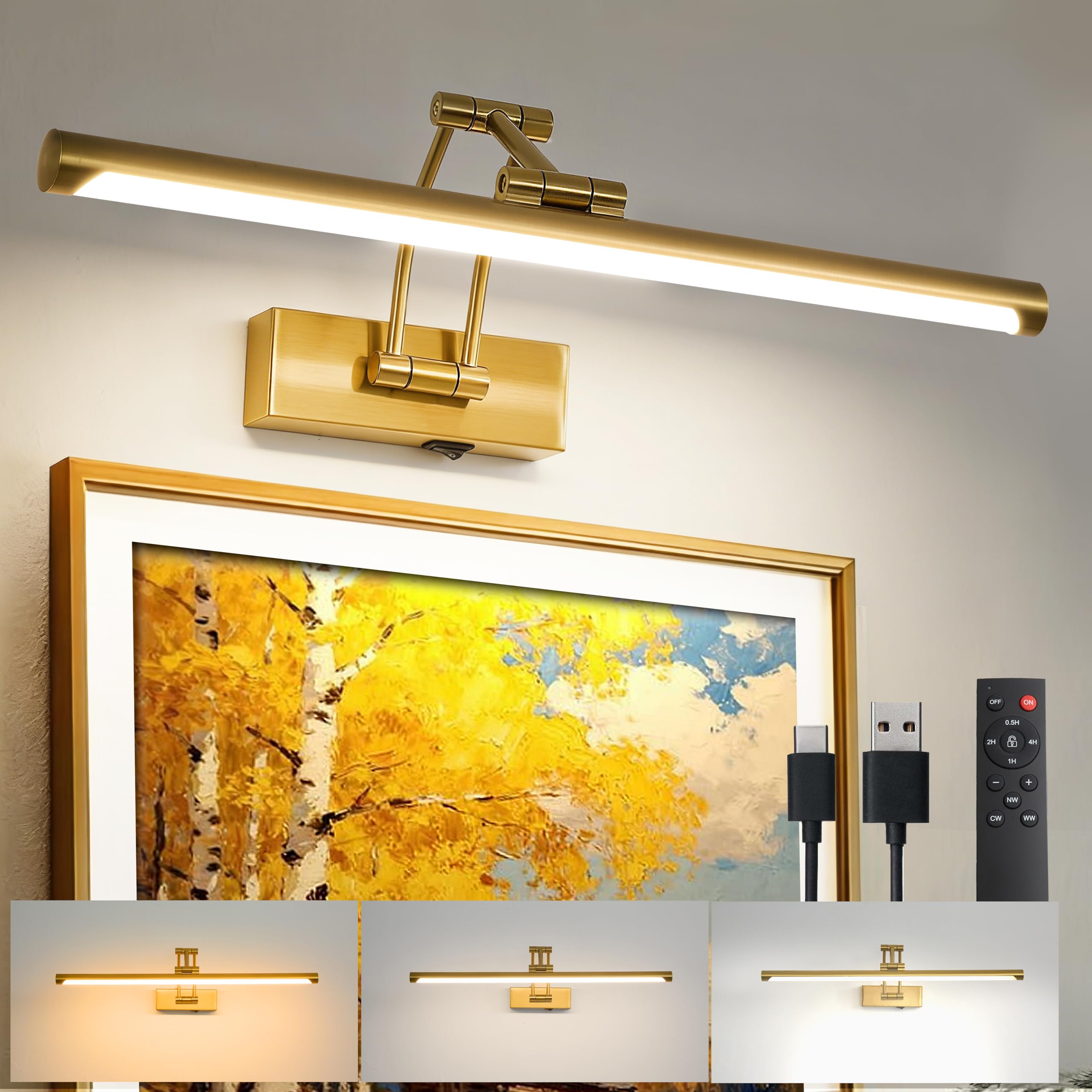 ZitoStory 24in Gold Picture Light