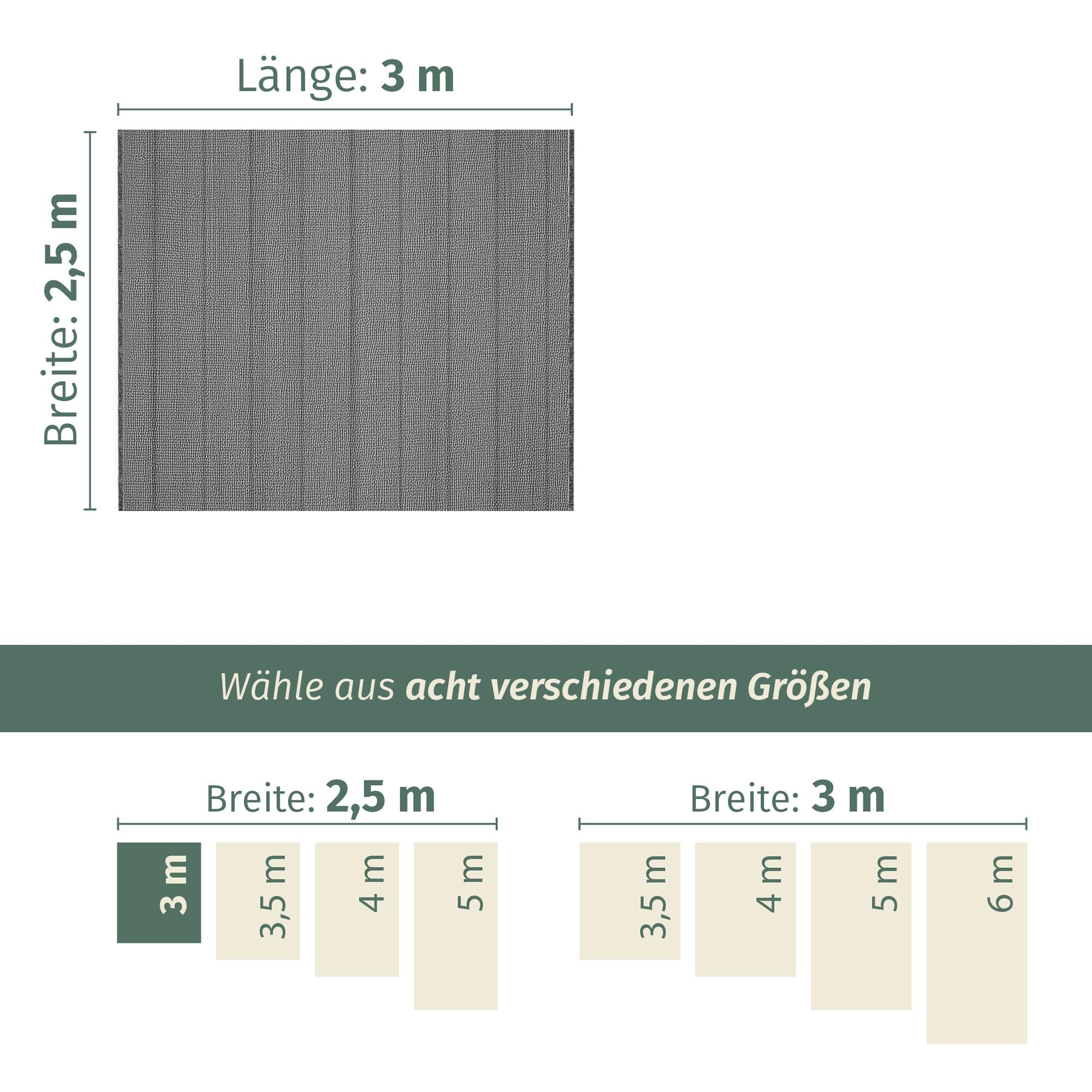 Dywan namiotowy, ciemnoszary, 250 x 300 cm (300 g/m² PP), odporny na warunki atmosferyczne, do użytku na zewnątrz, oddychający, łatwy do prania