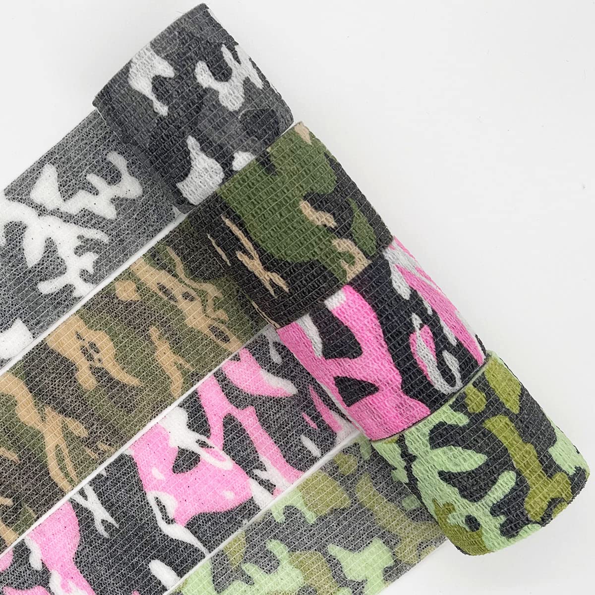 vendas, Cinta elástica de camuflaje 4,8 m, autoadhesiva, for deportes, for rodillas, dedos y tobillos(Black and white camo,7.5cmx4.8m)