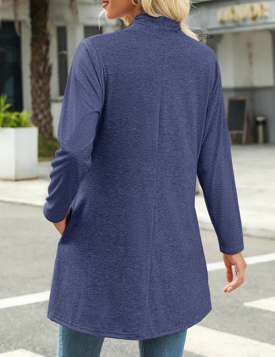 JollieLovin Women's Plus Size Long Sleeve Lightweight Cardigans Open Front Casual Soft Drape Fall Dusters - Image 4